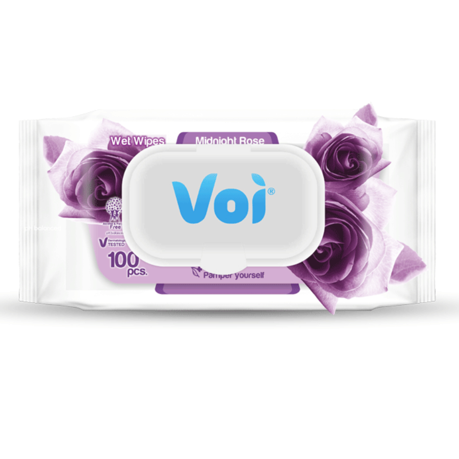 VOI სველი ხელსახოცი ვარდი 100 ც (ვოი)