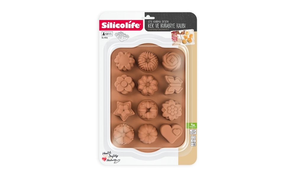 SILICOLIFE SL004 კექსისა და ნამცხვრის ფორმები 12 ცალიანი სილიკონის (24)