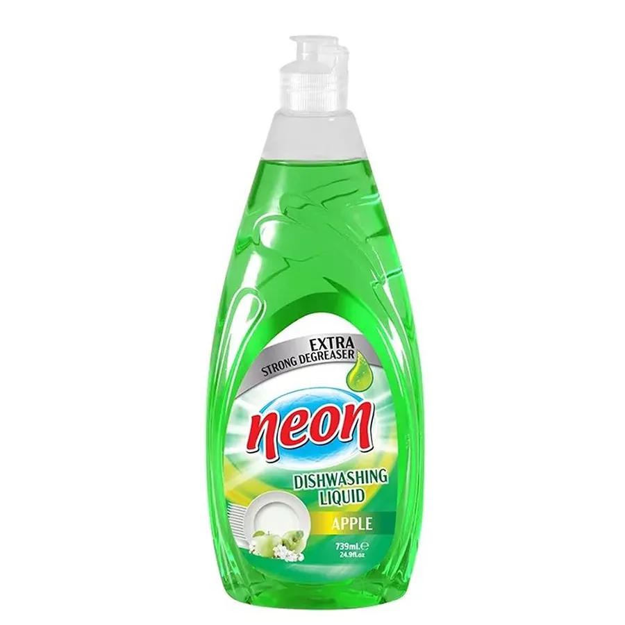 NEON ჭურჭლის თხევადი სარეცხი სითხე ვაშლი 739 მლ (ნეონი)