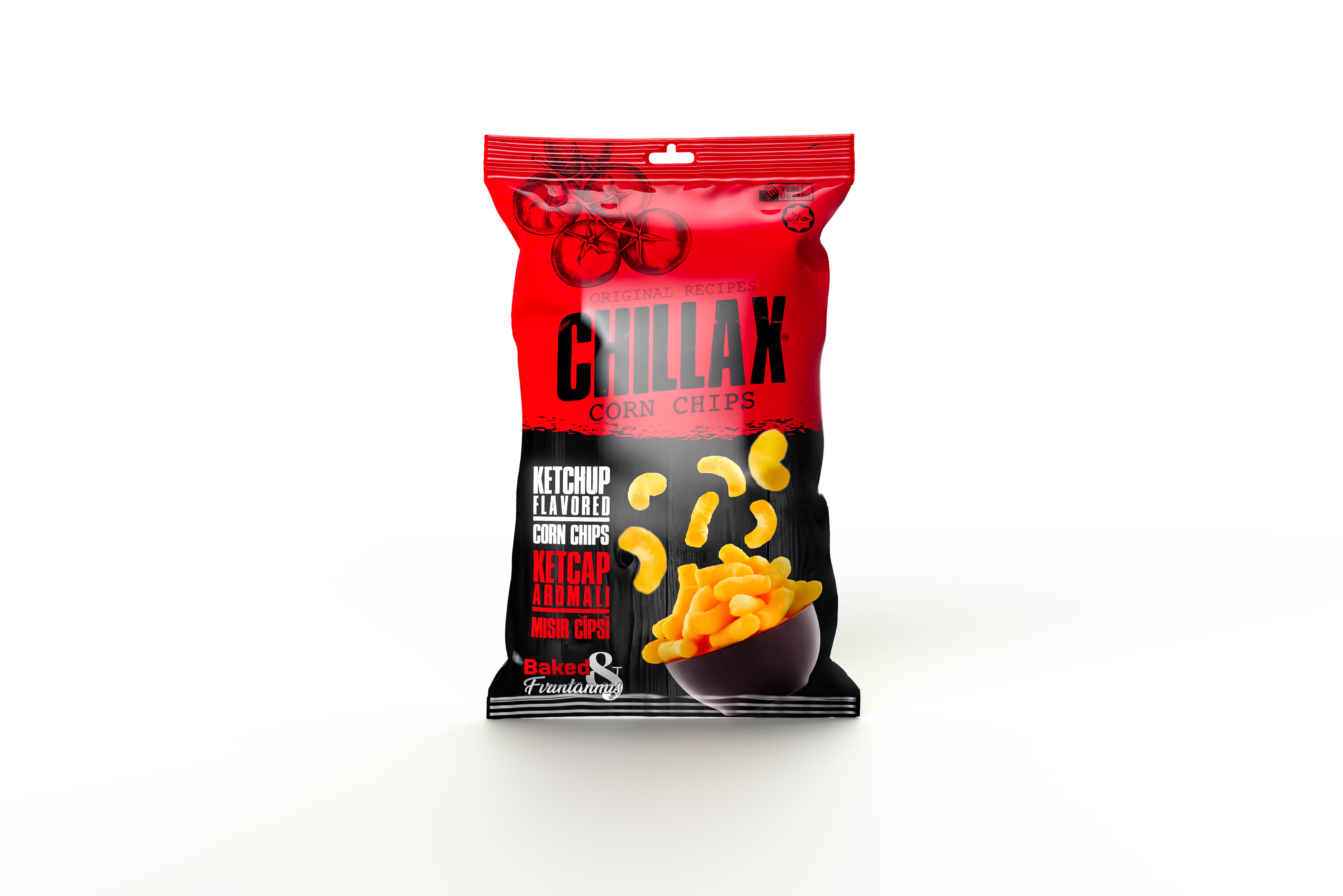 CHILLAX სიმინდის ჩიფსი ფაფუკი კეჩუპი 60გრ * 24 8682644645797