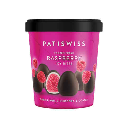 გაყინული ჟოლო შავ და თეთრ შოკოლადში / Patiswiss / 130 გრ