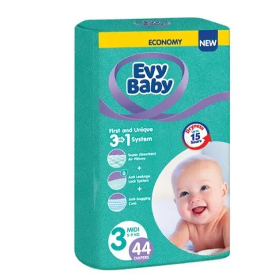 EVY BABY ბავშვის საფენი 3 ზომა 44 ც (ევიბეიბი)