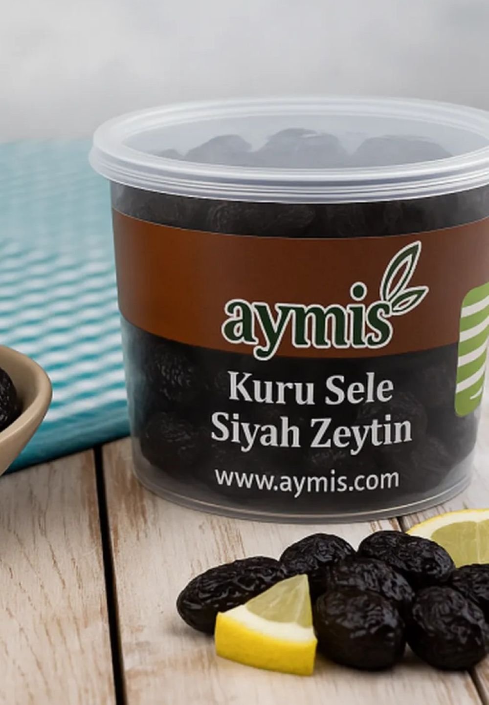 AYMIS შავი ზეთისხილი ზეთში 400 გრ. KURU SELE