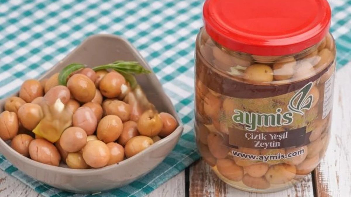 AYMIS მწვანე ზეთისხილი 400 გრ. CIZIK შუშის ქილაში