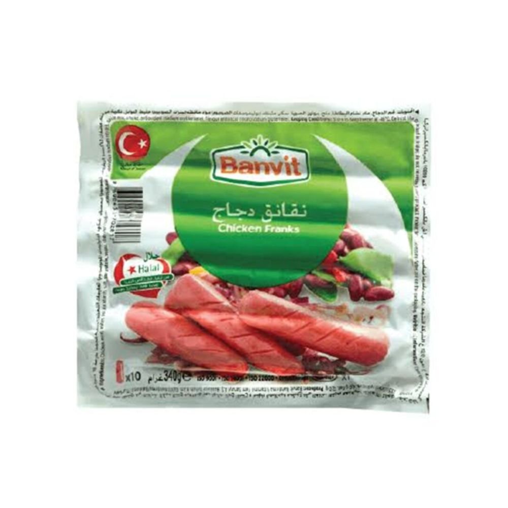 BANVIT გაყინული ქათმის სოსისი 340 გრ. CHICKEN FRANKS