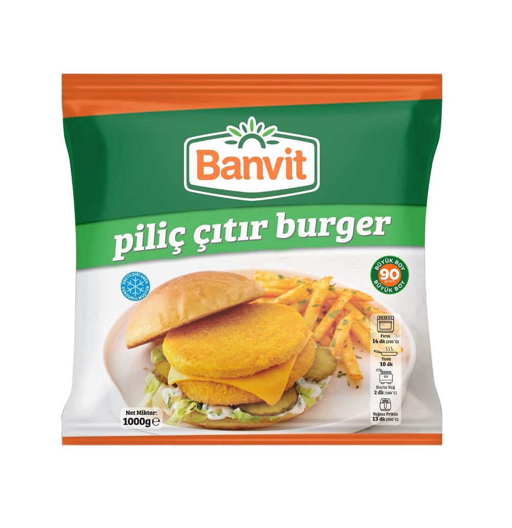 BANVIT გაყინული ქათმის ხორცი ბურგერისთვის 1000 გრ. CHICKEN BURGER