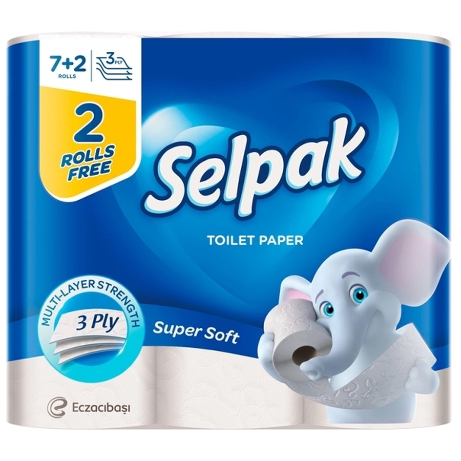 SELPAK 3 ფენიანი ტუალეტის ქაღალდი 9 ც (სელპაკი)