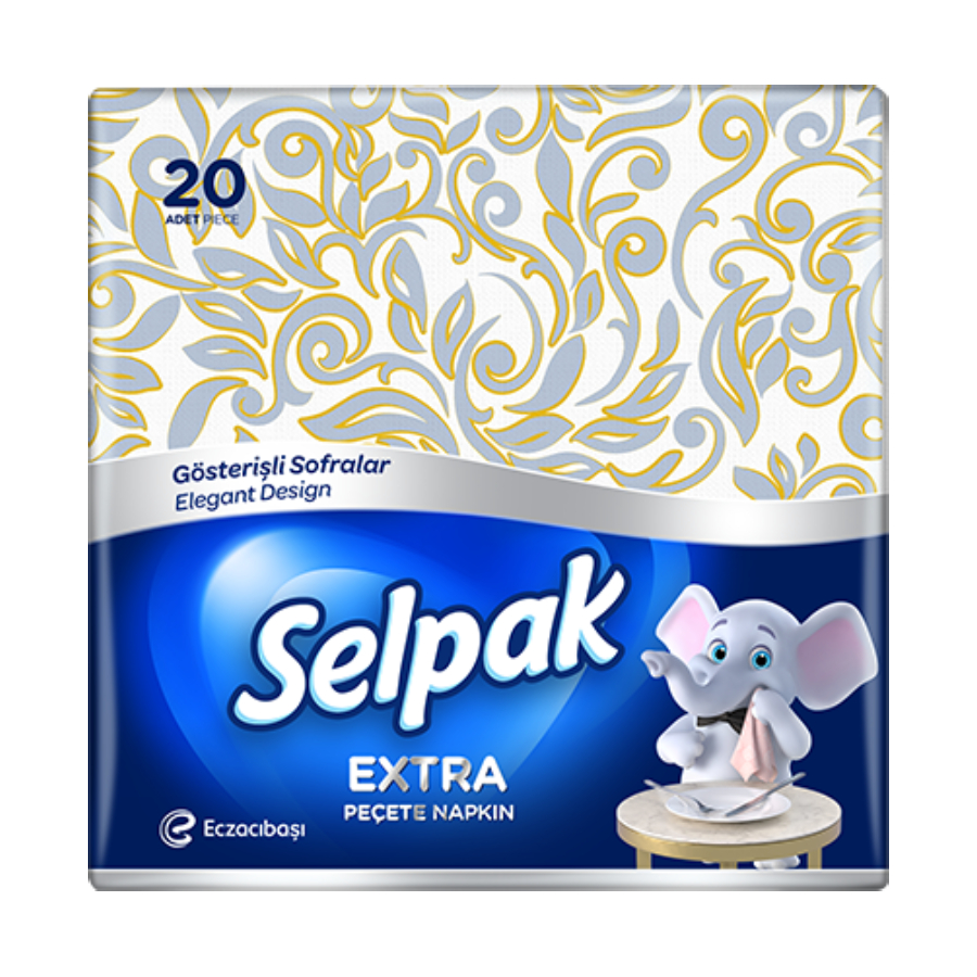 SELPAK სამფენიანი დეკორატიული ხელსახოცი 20 ც (სელპაკი)