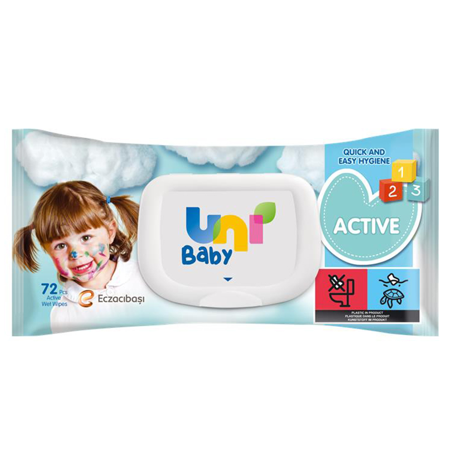 UNI BABY ბავშვის სველი ხელსახოცი 72 ც (უნი ბეიბი)