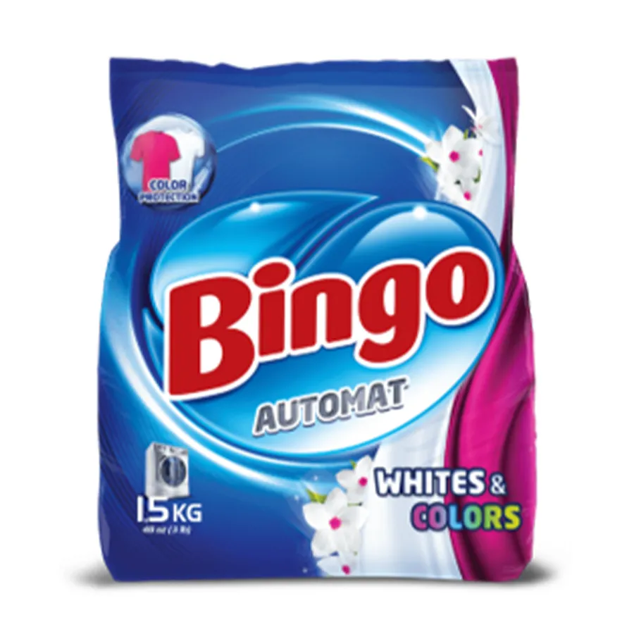 BINGO ქსოვილის სარეცხი ფხვნილი, პარფიუმი, თეთრი და ფერადი, 1.35 კგ (ბინგო)