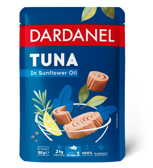 პაუჩი /Dardanel/ თინუსი მზესუმზირის ზეთში 12*80გ