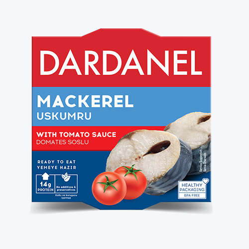 თევზის კონსერვი /Dardanel/ სკუმბრია ტომატის სოუსით 24*160გ