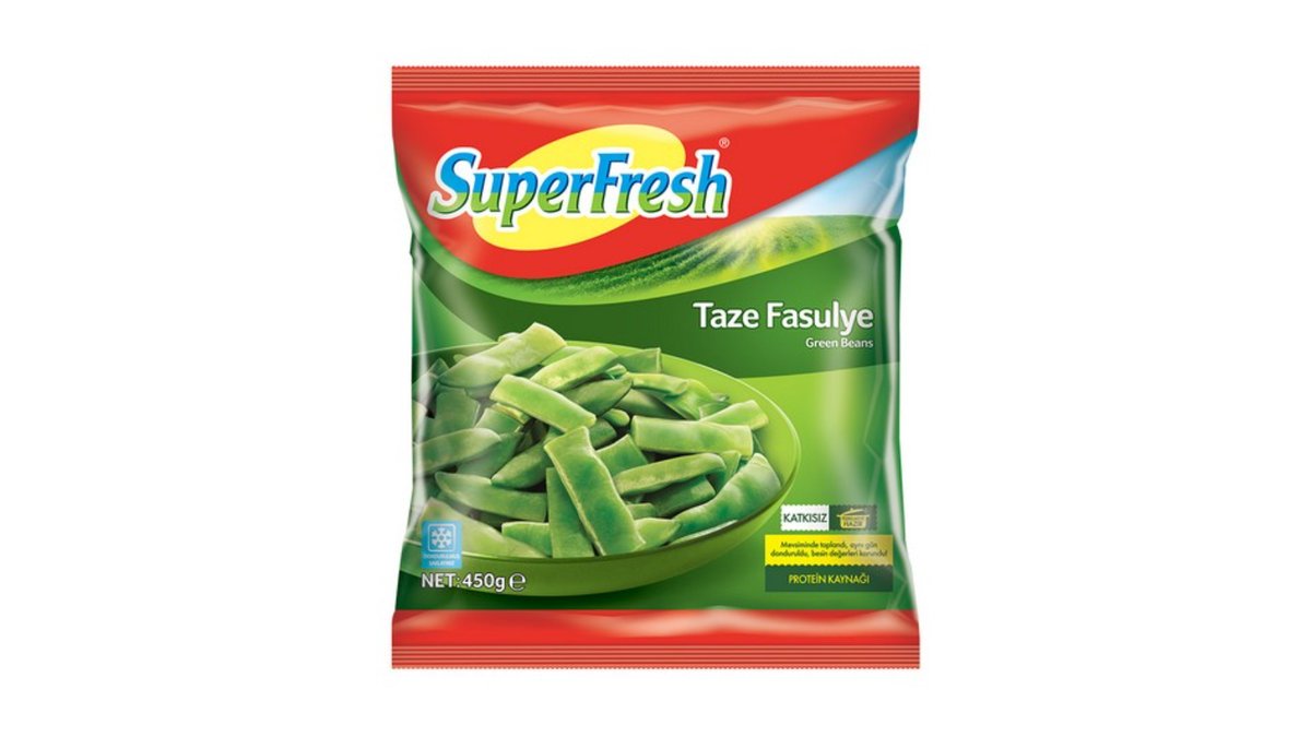 SUPERFRESH გაყინული მწვანე ლობიო 450 გრ