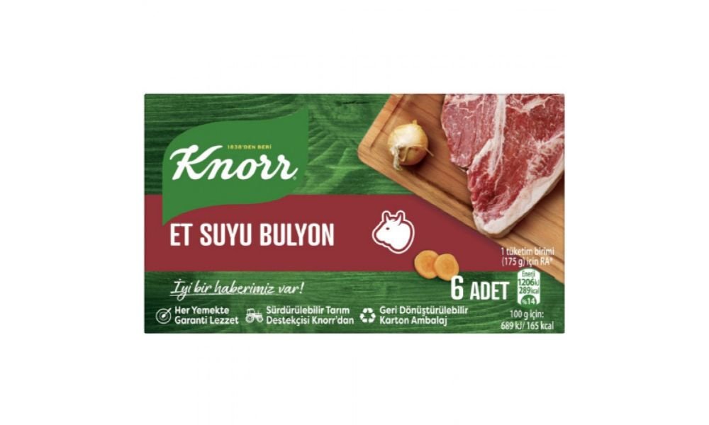 KNORR ხორცის ბულიონი 60 გრ. 3 ლ. 6 ცალიანი