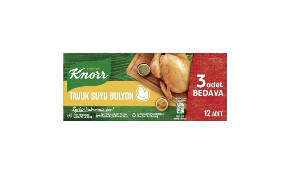 KNORR ქათმის ბულიონი 120 გრ. 6 ლ. 12 ცალიანი