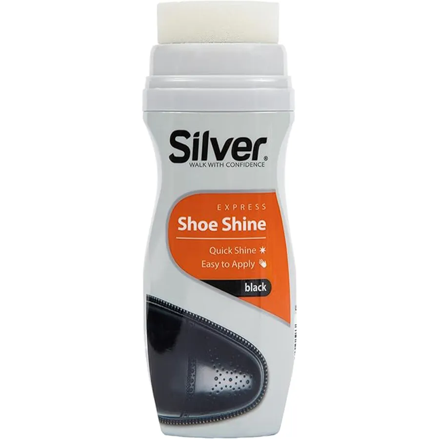 SILVER ფეხსაცმლის საწმენდი სითხე შავი 75 მლ (სილვერი)