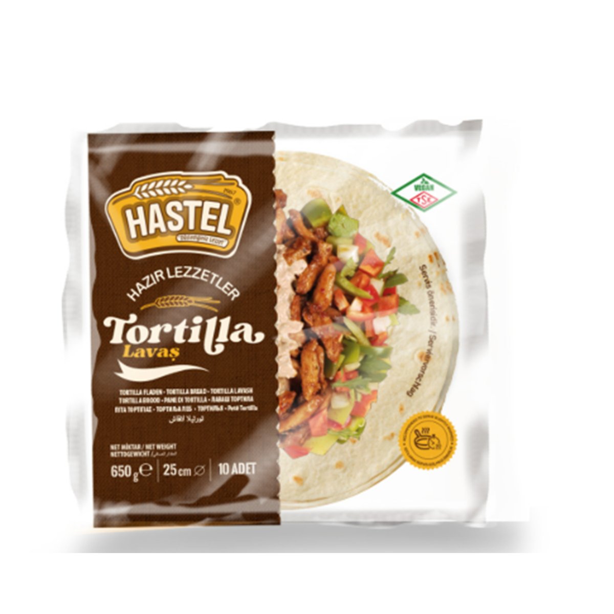 HASTEL ლავაში 25სმ 650 გრ. 10ც TORTILLA