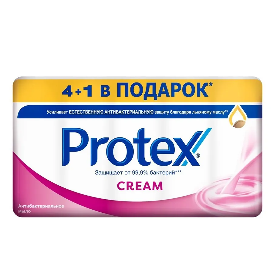 საპონი მყარი პროტექსი cream მულტიპაკი 4+1 350 გრ / 8693495034531