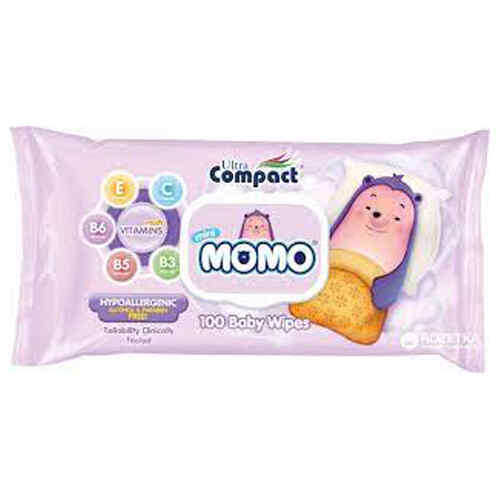 ბავშვის სველი ხელსახოცი MOMO მულტივიტამინი /Compact/ 100ც