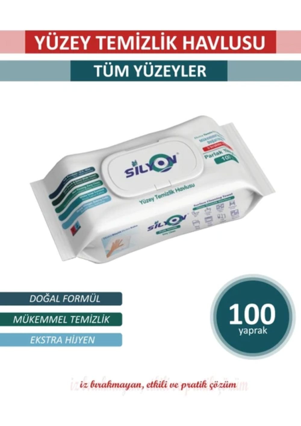 SILYON ზედაპირის საწმენდი სველი ხელსახოცი