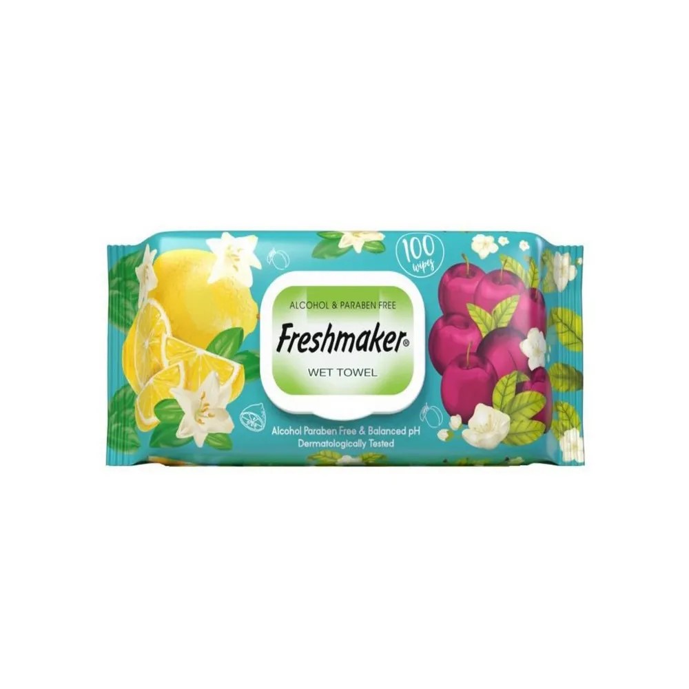 FRESHMAKER ბავშვის სველი ხელსახოცი ხილის 100 ცალიანი 8697817871842