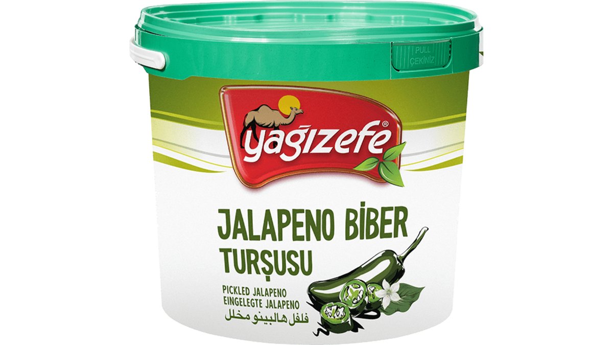 YAGIZEFE დაჭრილი წიწაკის მწნილი 12.5 კგ. & (ნეტო. 6 კგ) JALAPENO BIBER