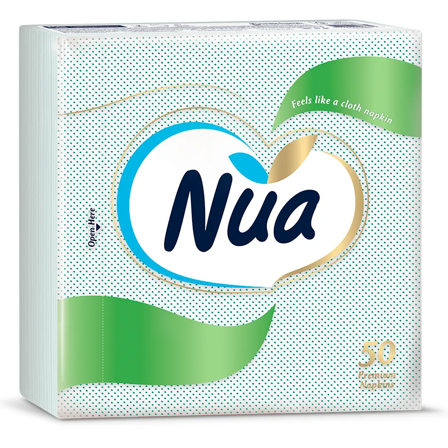 NUA რბილი ხელსახოცი 50 ც მწვანე (ნუა)