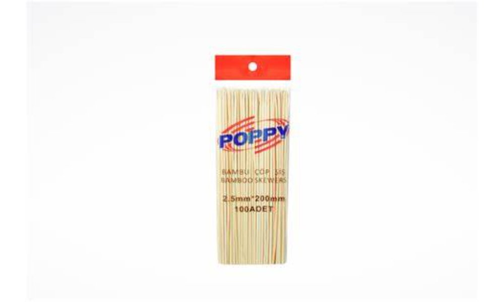 POPPY მწვადის შესაწვავი ჩხირი 100 ც. 30 სმ. COP SIS (100)
