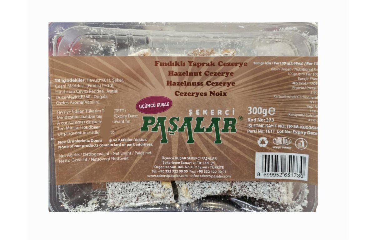 PASALAR 373 ლოქუმი თხილით 300 გრ. YAPRAK CEZERYE