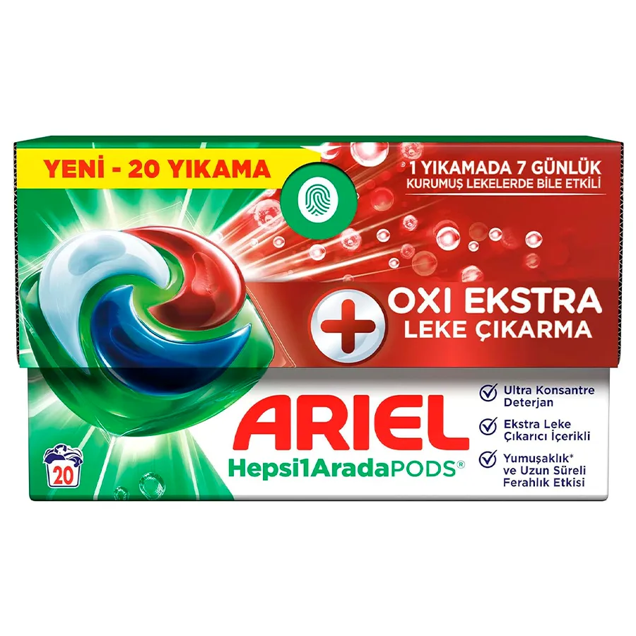 ARIEL ლაქების მოსაშორებელი კაფსულა თეთრი და ფერადი 20 ც (არიელი)