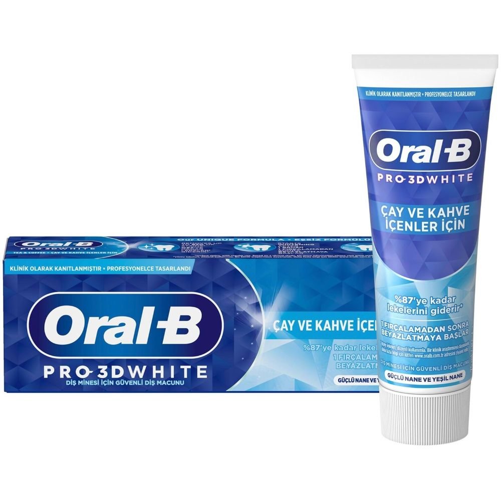 ORAL B კბილის პასტა 3DW ჩაი & ყავა 75 მლ.