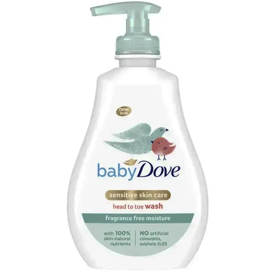 Dove Baby ბავშვის შხაპის გელი სურნელის გარეშე FRAGRANCE FREE MOISTURE 400 მლ (დავი)