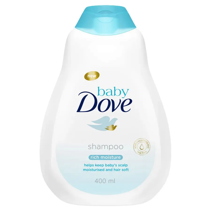 DOVE BABY ბავშვის თმის შამპუნი RICH MOISTURE 400 მლ (დავი)