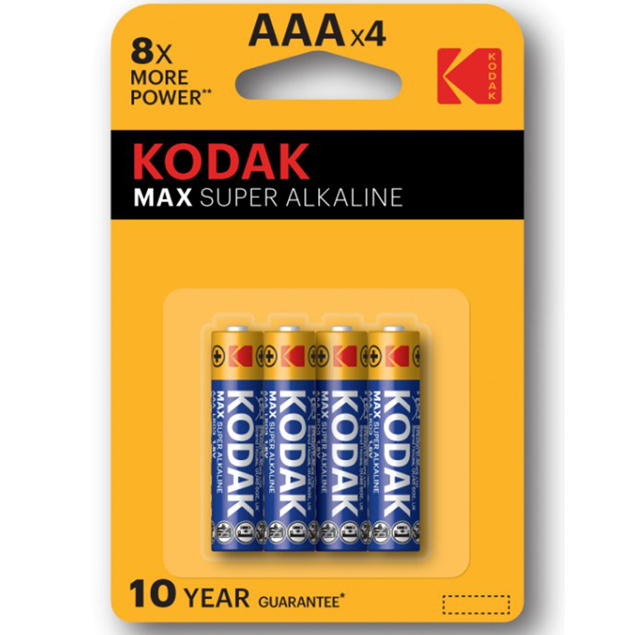 KODAK Alkaline AAA Max 4 ელემენტი 4 ც (კოდაკი)