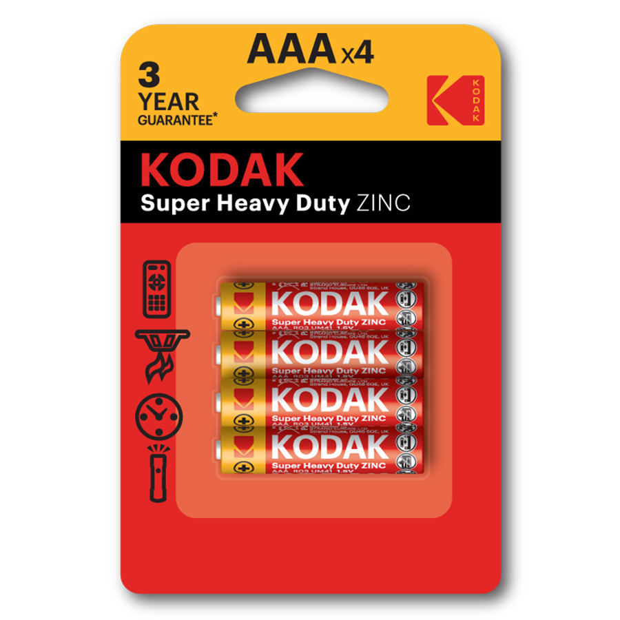 KODAK Super Heavy Duty ელემენტი ზომა AAA 4 ც (კოდაკი)