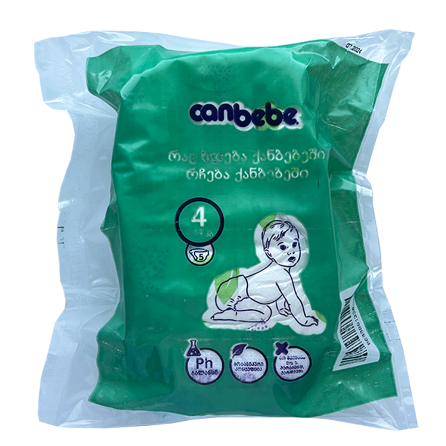 CANBEBE ბავშვის საფენი 4 ზომა 5 ცალი 7-14 კგ (ქანბებე)
