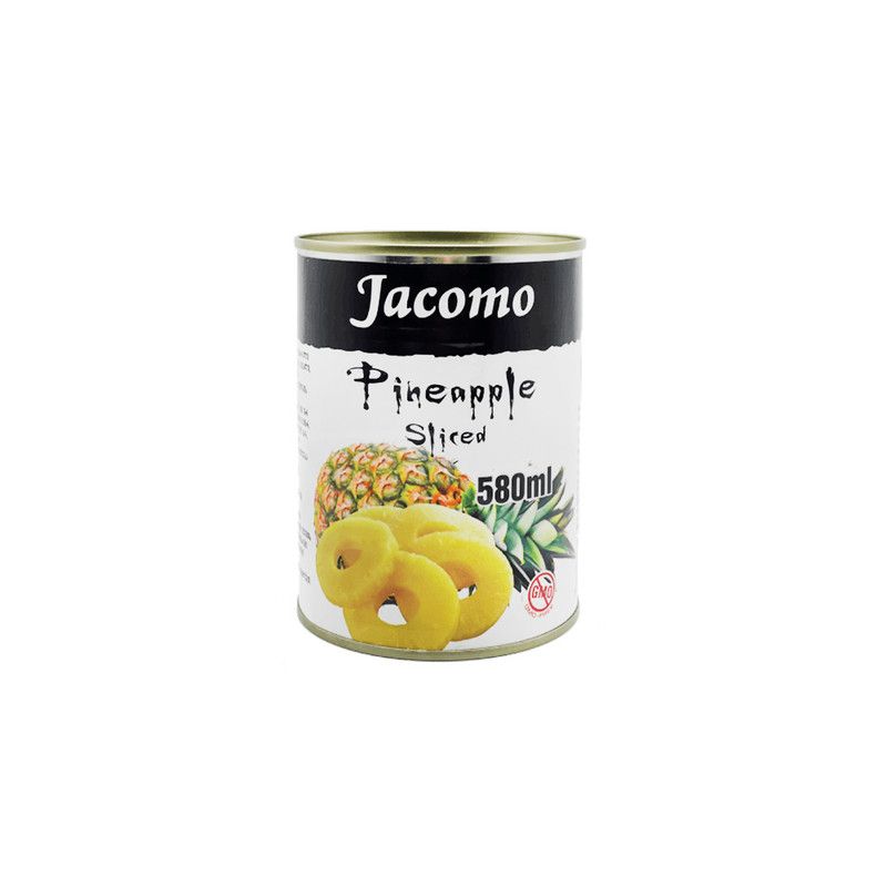 JACOMO ანანასი დაჭრილი თუნუქის ქილაში-580გ/8938517494031