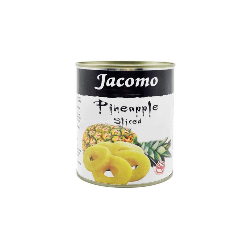 JACOMO ანანასი დაჭრილი თუნუქში-850გ/8938517494048