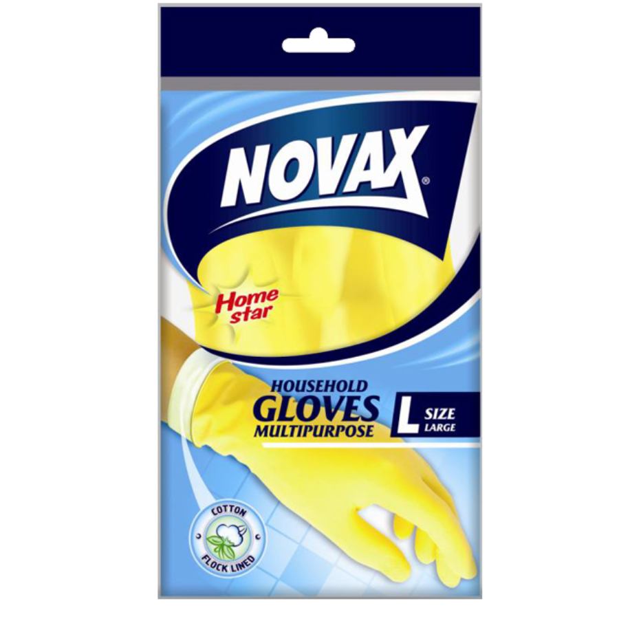 NOVAX უნივერსალური რეზინის ხელთათმანი L ზომა-1წყვილი/9556073103434