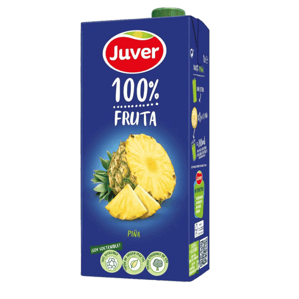 Juver - წვენი 100% ფრუტა ანანასის, უშაქრო, უგლუტენო, 1 ლ.