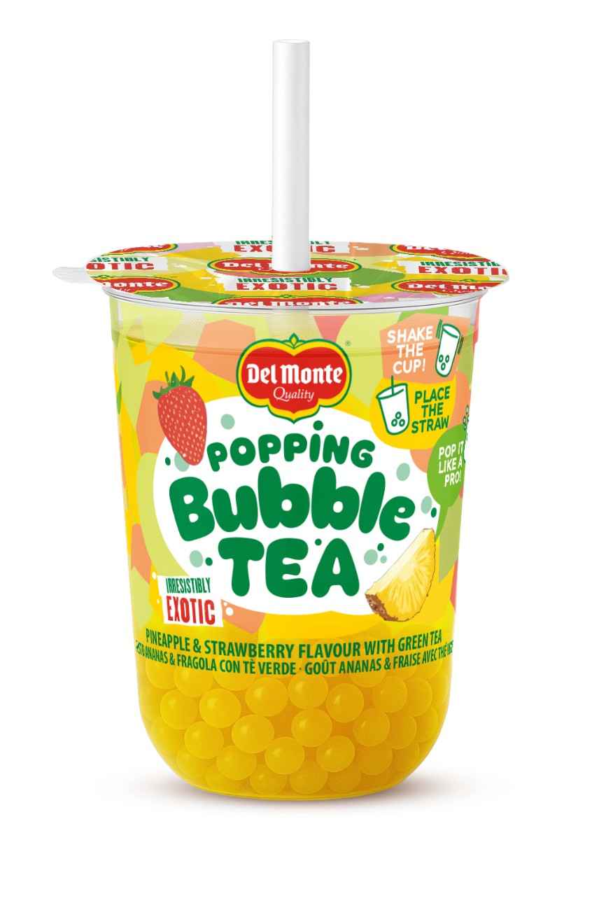 დელ მონტე - BUBBLE TEA ანანასის და მარწყვის არომატით 330 მლ