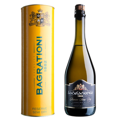 ცქრიალა ღვინო ბაგრატიონი რეზერვი. თეთრი ნახევრად-მშრალი