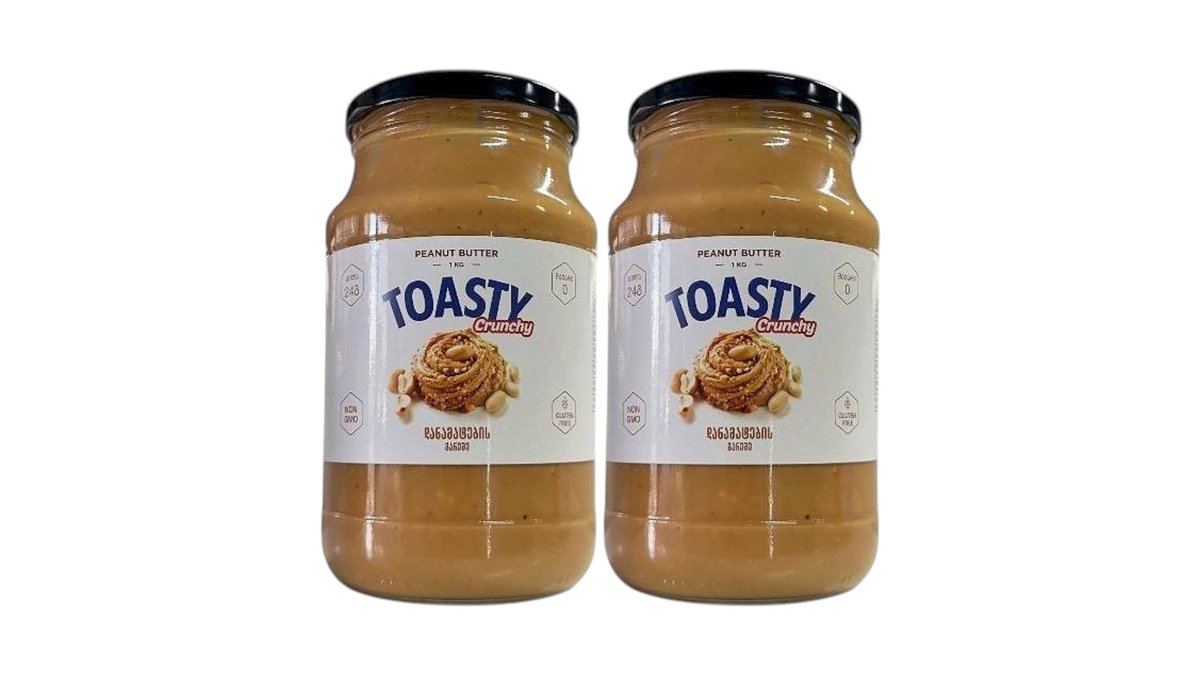 TOASTY - ხრაშუნა არაქისის კარაქი 1კგ - 2 ცალი