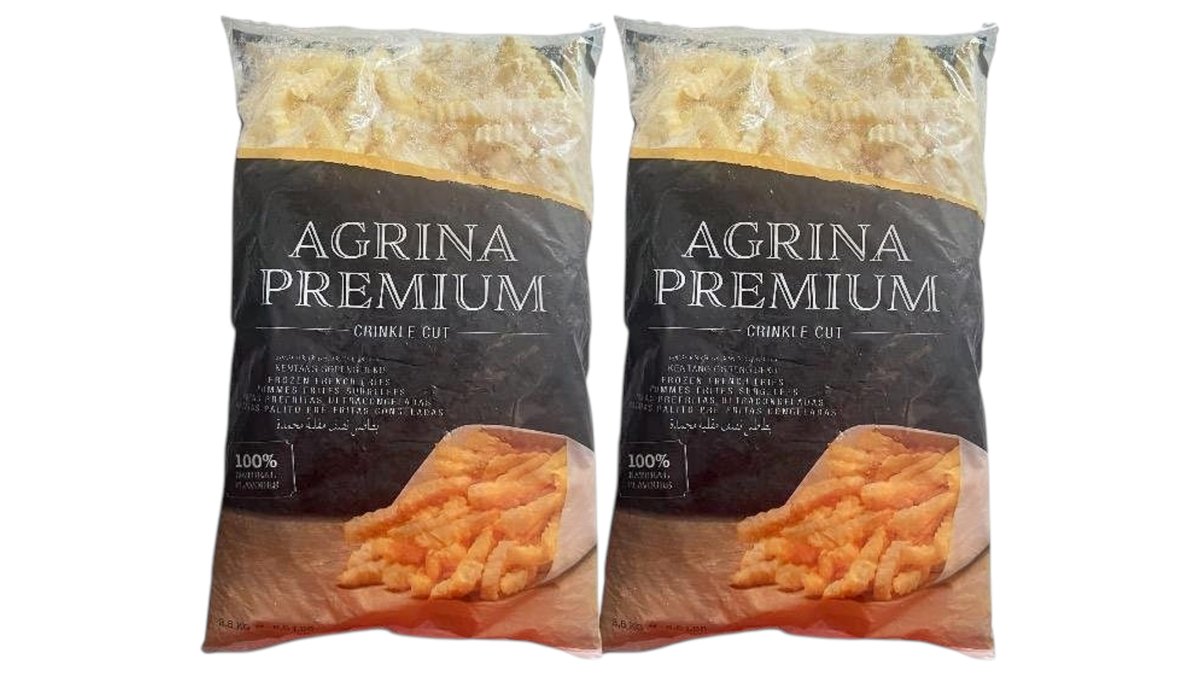 Agrina premium - გაყინული ფრი კრინკლი 2.5კგ - 2 ცალი