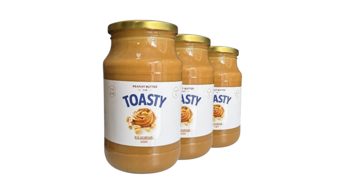 TOASTY - არაქისის კარაქი 1კგ - 3 ცალი