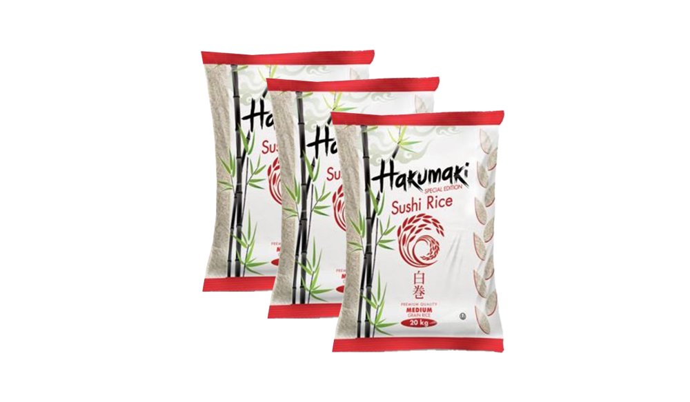 Hakumaki-სუშის ბრინჯი 20 კგ /Medium Grain Sushi Rice 20 kg- 3 ცალი