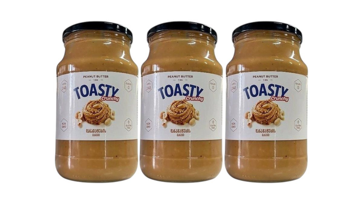 TOASTY - ხრაშუნა არაქისის კარაქი 1კგ - 3 ცალი