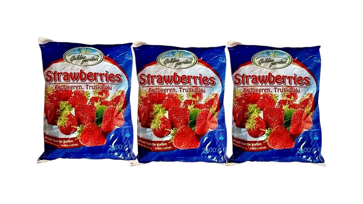 Golden Garden-მარწყვი 2,5კგ / Frozen strawberry 2.5kg- 3 ცალი