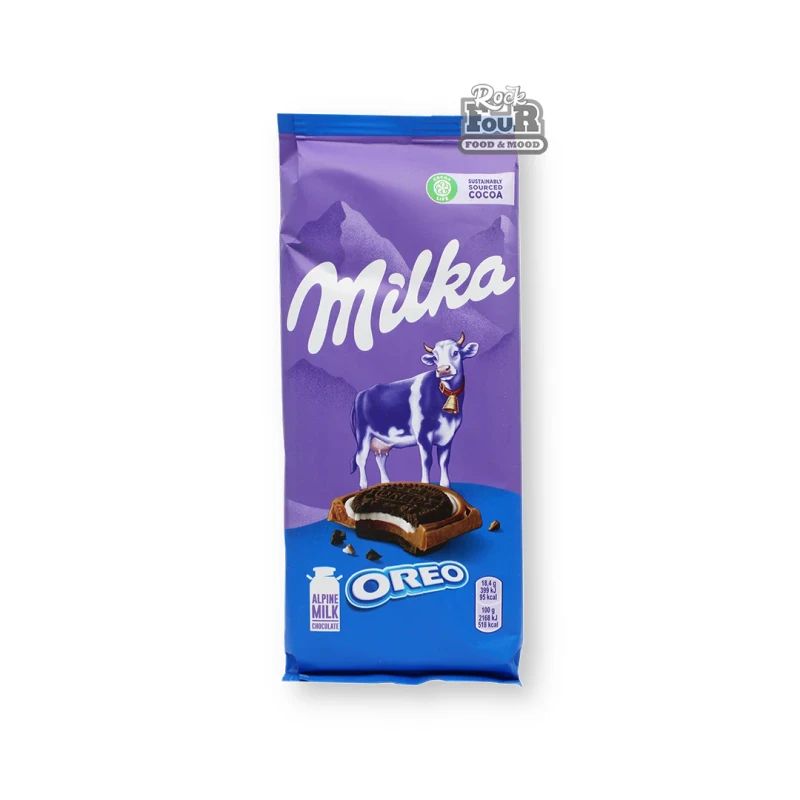 შოკოლადის ფილა MILKA ორეო, 92გრ