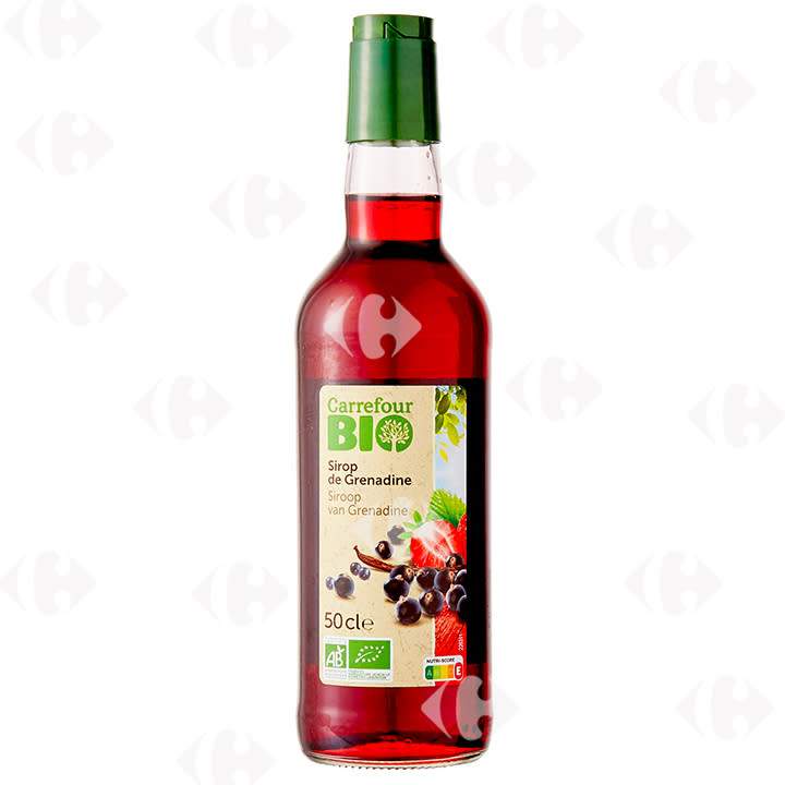 Carrefour ორგანული გრენადინის სიროფის ბოთლი 500 მლ